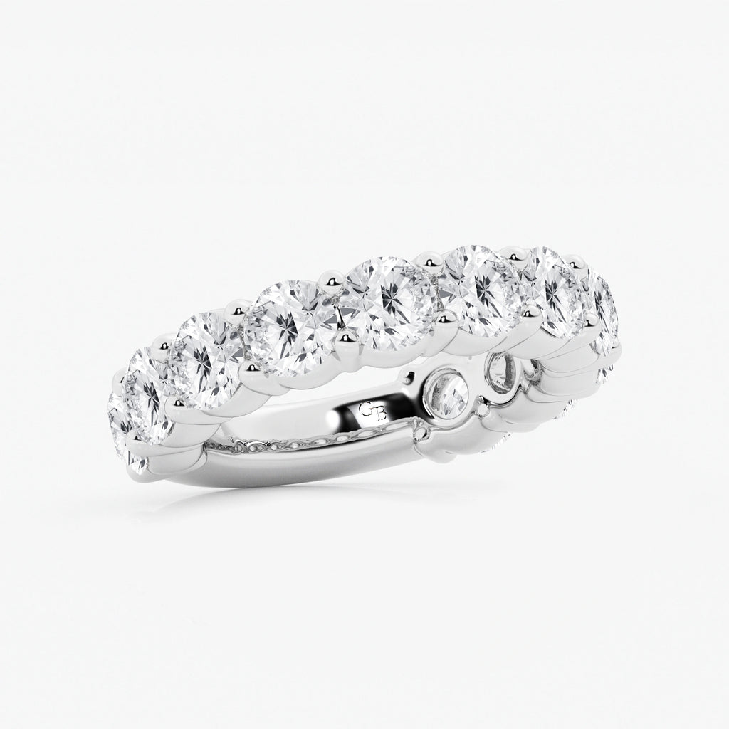 GWA036 - Additional Image 1 for  5 ctw Round Lab Grown Diamond Three Quarter Eternity Shared Prong Wedding Band