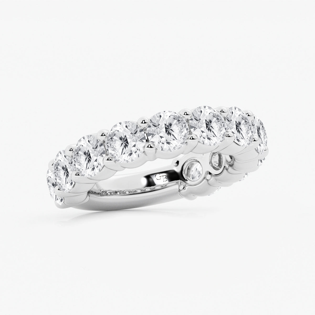 GWA036 - Additional Image 1 for  5 ctw Round Lab Grown Diamond Three Quarter Eternity Shared Prong Wedding Band