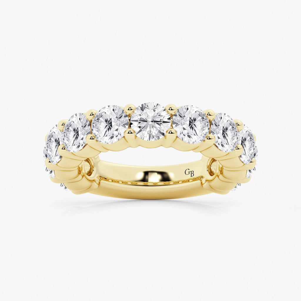 GWA036 - 5 ctw Round Lab Grown Diamond Three Quarter Eternity Shared Prong Wedding Band