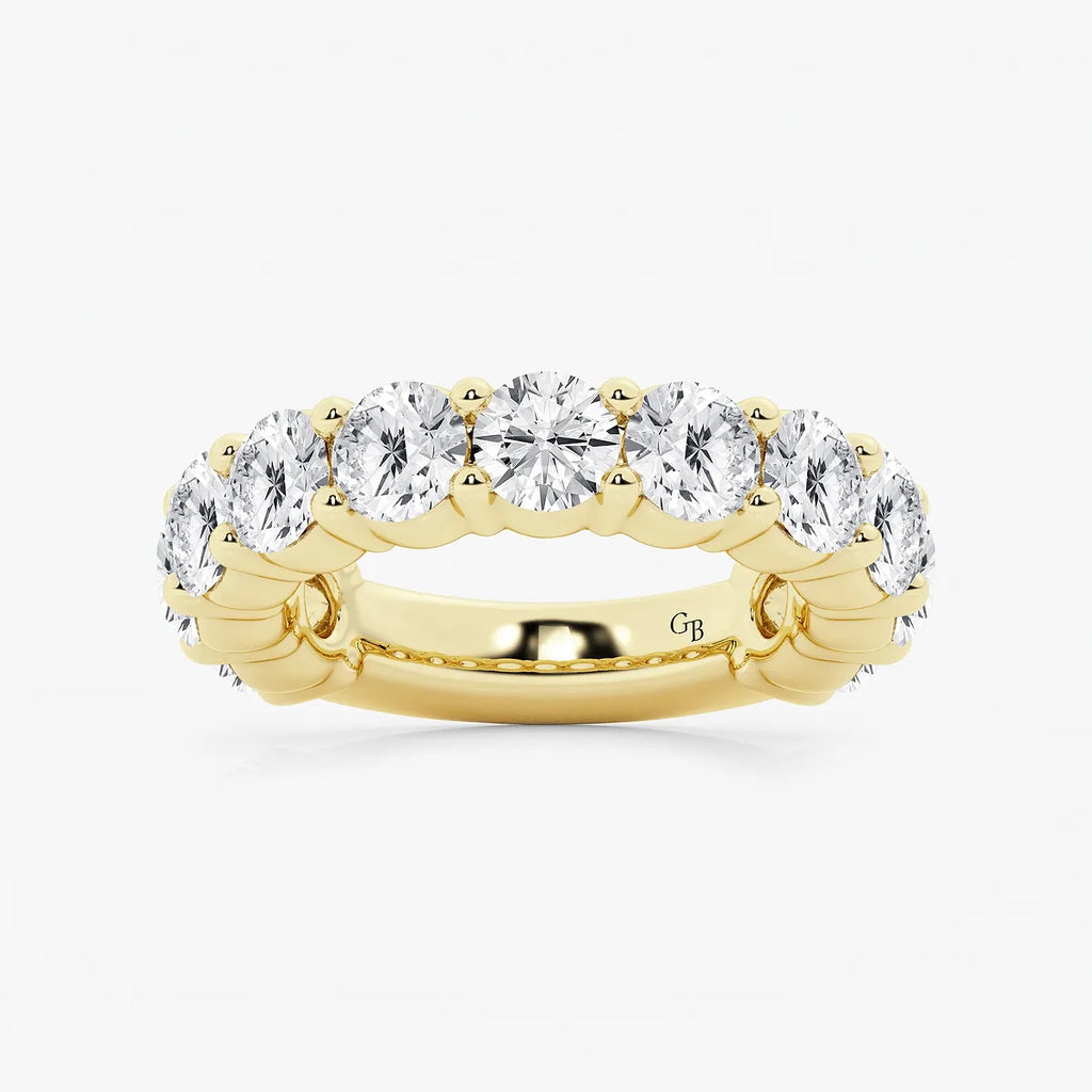 GWA036 - product video for 5 ctw Round Lab Grown Diamond Three Quarter Eternity Shared Prong Wedding Band