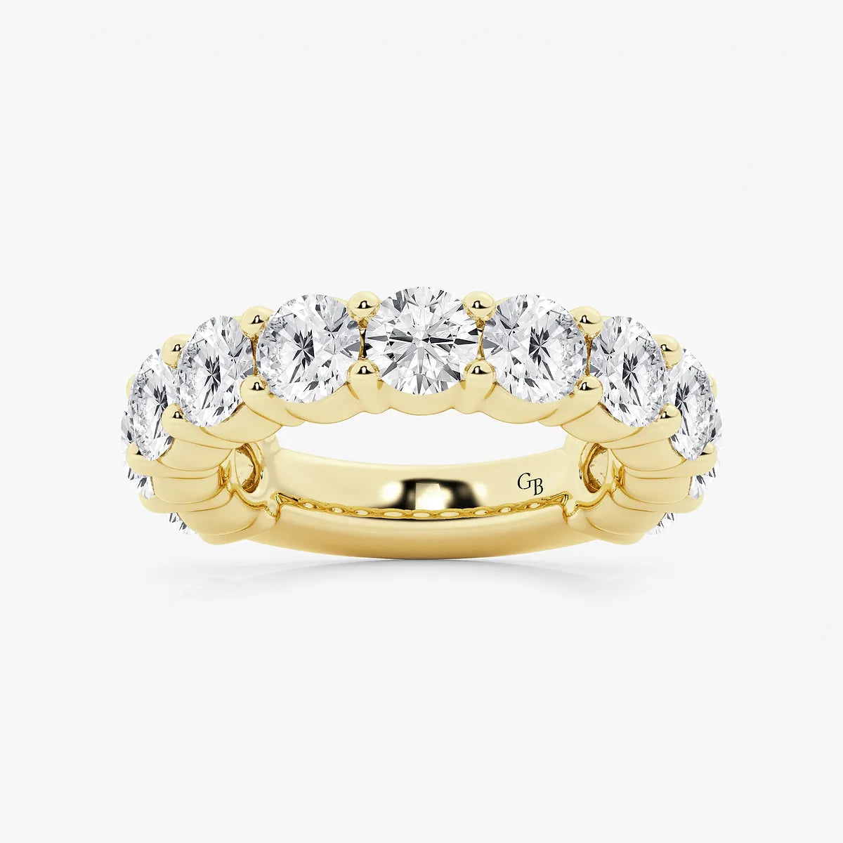 GWA036 - product video for 5 ctw Round Lab Grown Diamond Three Quarter Eternity Shared Prong Wedding Band