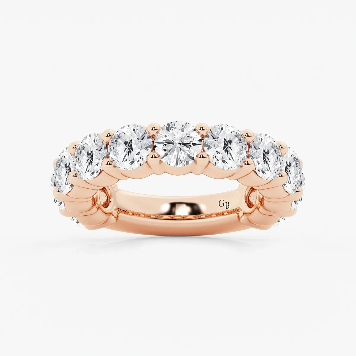 GWA036 - product video for 5 ctw Round Lab Grown Diamond Three Quarter Eternity Shared Prong Wedding Band
