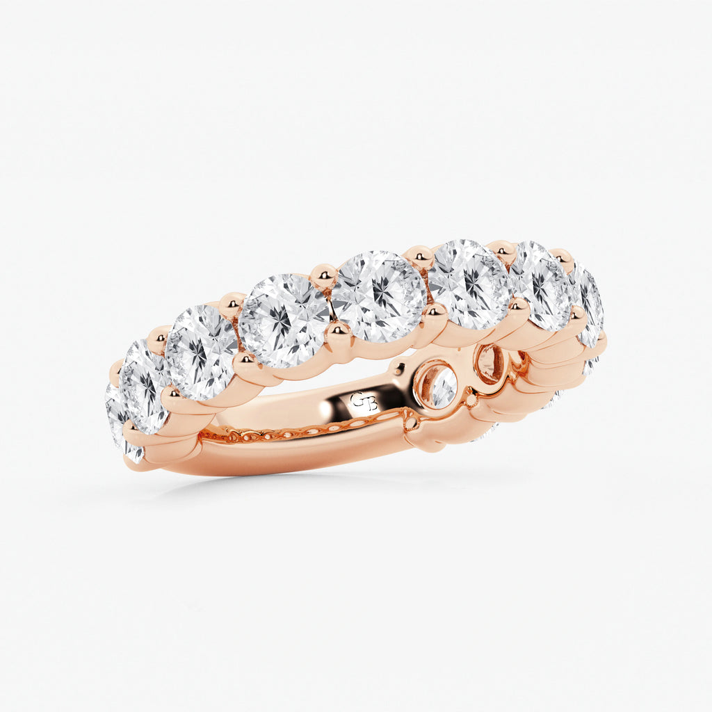 GWA036 - Additional Image 1 for  5 ctw Round Lab Grown Diamond Three Quarter Eternity Shared Prong Wedding Band