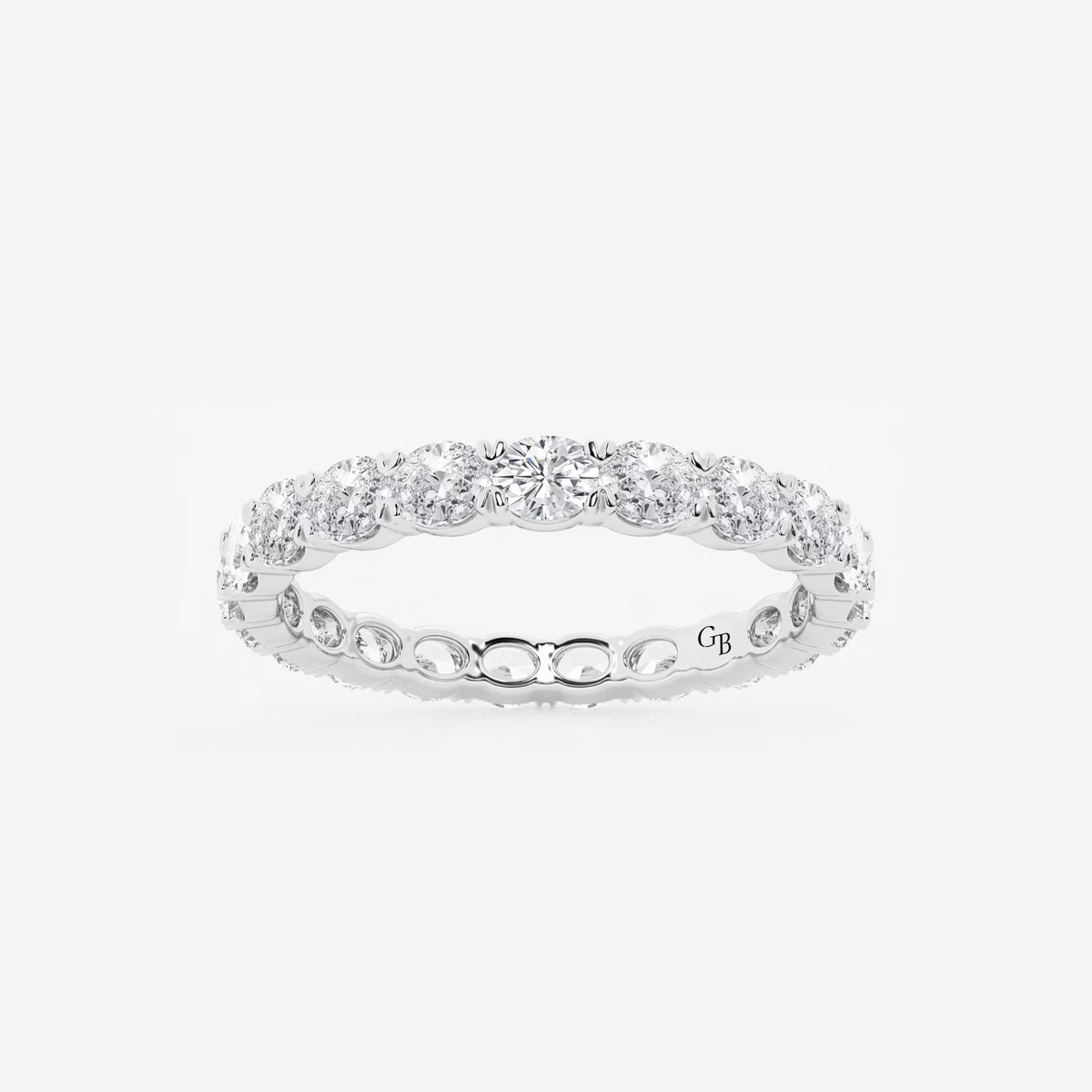 GWA037 - 1 ctw East-West Oval Lab Grown Diamond Eternity Band - 2.1mm Width