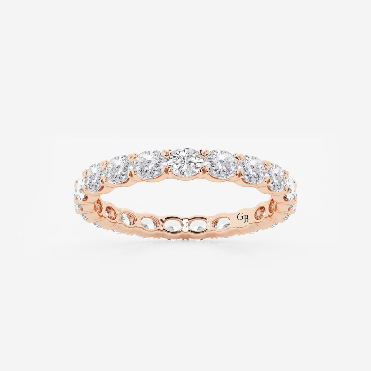 GWA037 - 1 ctw East-West Oval Lab Grown Diamond Eternity Band - 2.1mm Width
