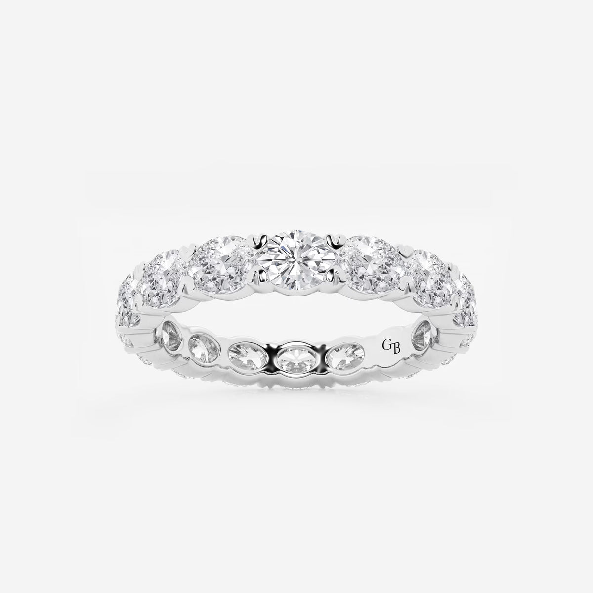 GWA037 - 2 ctw East-West Oval Lab Grown Diamond Eternity Band - 2.8mm Width
