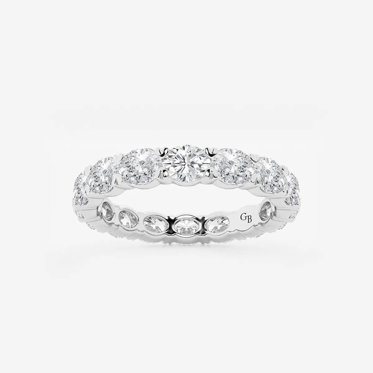 GWA037 - product video for 2 ctw East-West Oval Lab Grown Diamond Eternity Band - 2.8mm Width