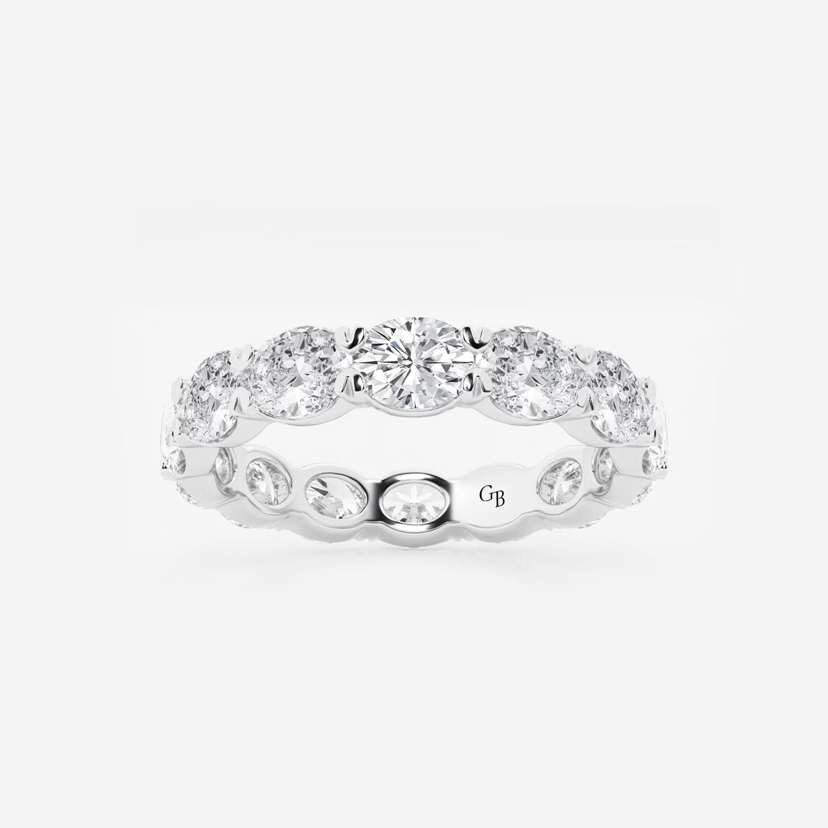 GWA037 - 3 ctw East-West Oval Lab Grown Diamond Eternity Band - 3.5mm Width