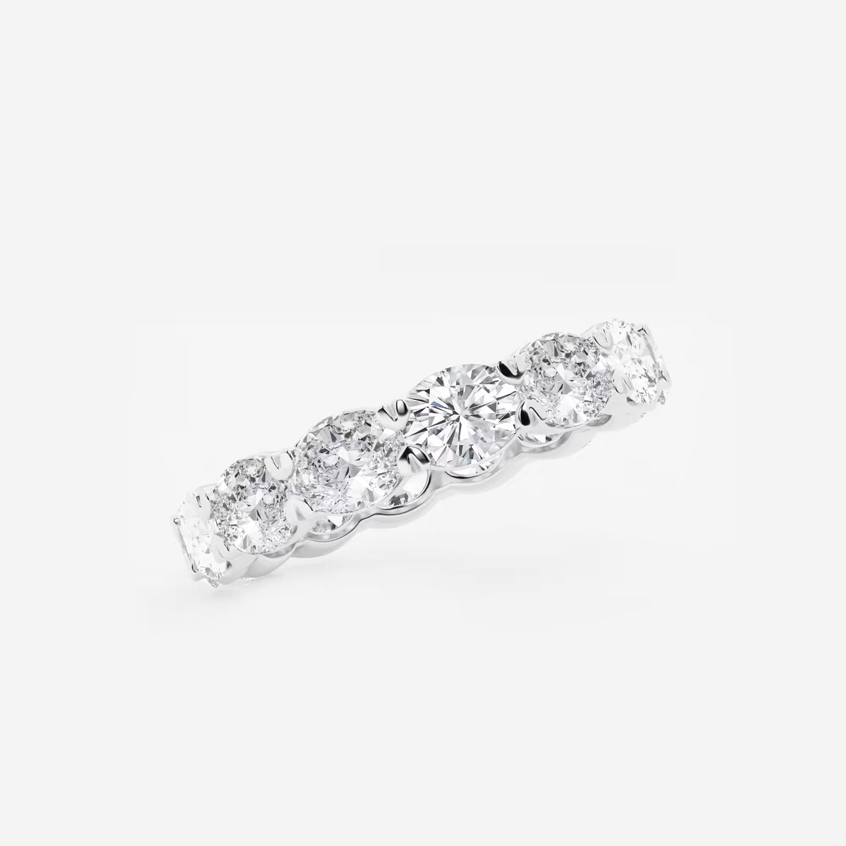 GWA037 - Additional Image 1 for  3 ctw East-West Oval Lab Grown Diamond Eternity Band - 3.5mm Width