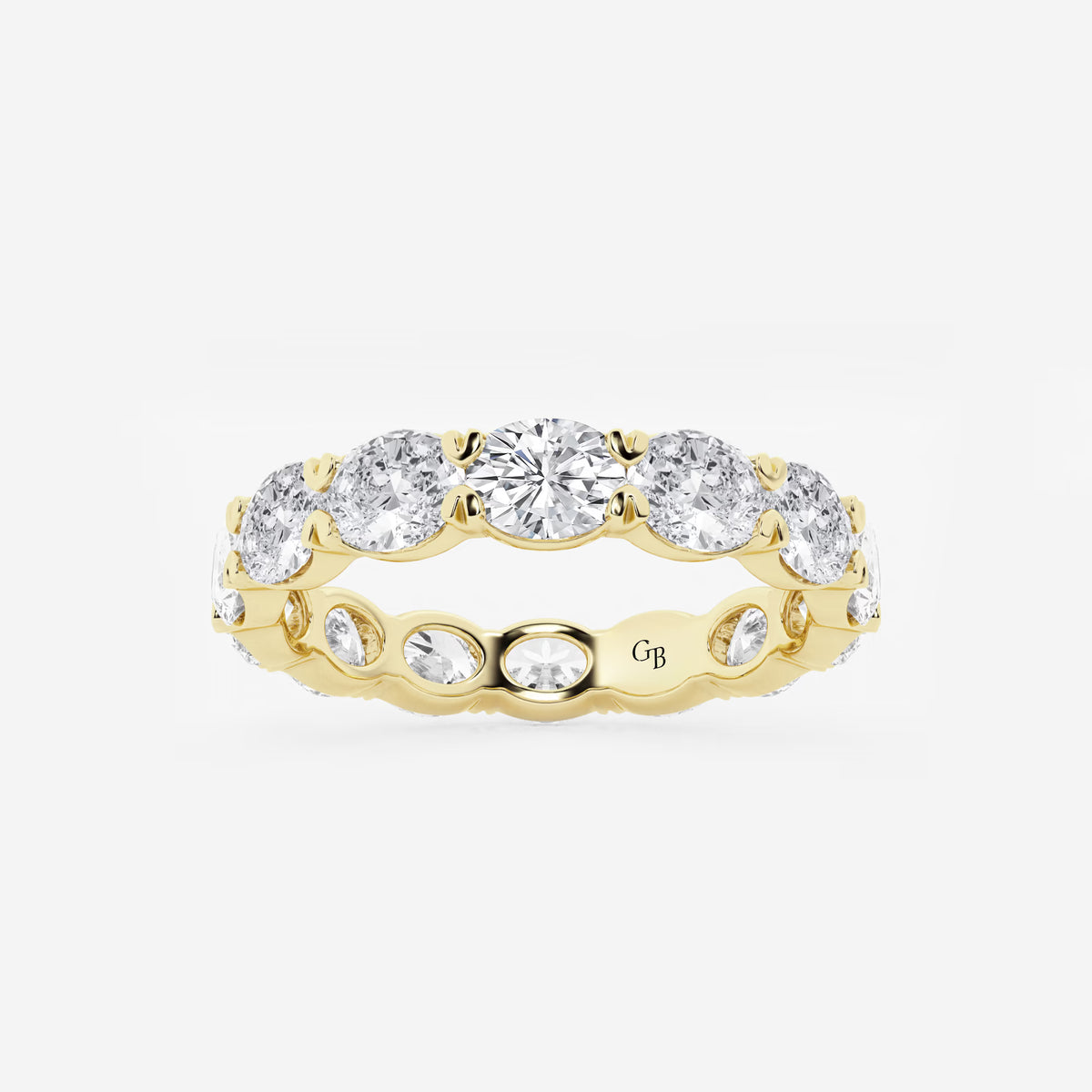 GWA037 - 3 ctw East-West Oval Lab Grown Diamond Eternity Band - 3.5mm Width