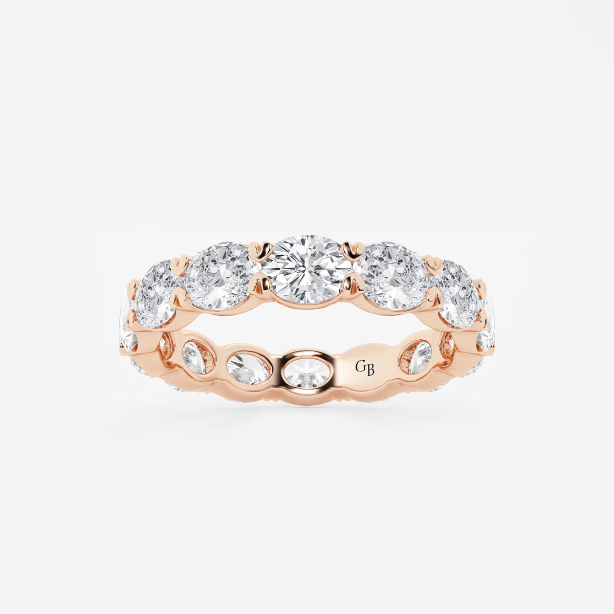 GWA037 - 3 ctw East-West Oval Lab Grown Diamond Eternity Band - 3.5mm Width