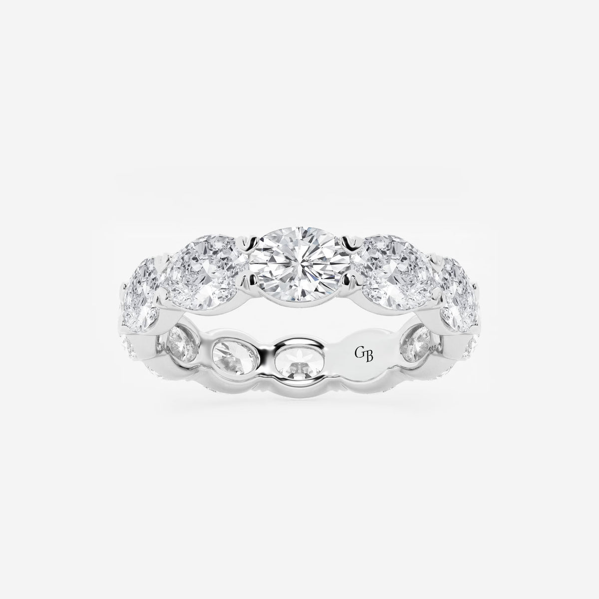 GWA037 - 4 ctw East-West Oval Lab Grown Diamond Eternity Band - 4mm Width
