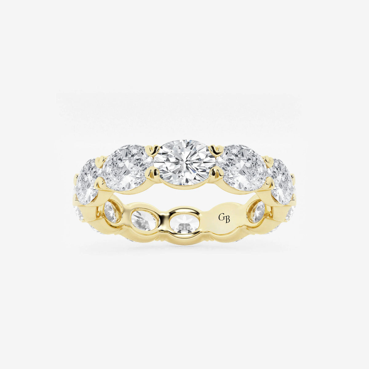 GWA037 - 4 ctw East-West Oval Lab Grown Diamond Eternity Band - 4mm Width