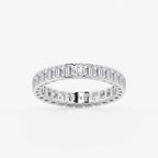 GWA038 - 2 ctw Emerald Lab Grown Diamond Half Bezel Eternity Band - 3.6mm Width