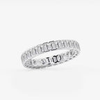 GWA038 - Additional Image 1 for  2 ctw Emerald Lab Grown Diamond Half Bezel Eternity Band - 3.6mm Width