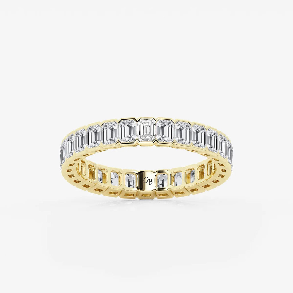 GWA038 - product video for 2 ctw Emerald Lab Grown Diamond Half Bezel Eternity Band - 3.6mm Width
