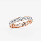 GWA038 - Additional Image 1 for  2 ctw Emerald Lab Grown Diamond Half Bezel Eternity Band - 3.6mm Width