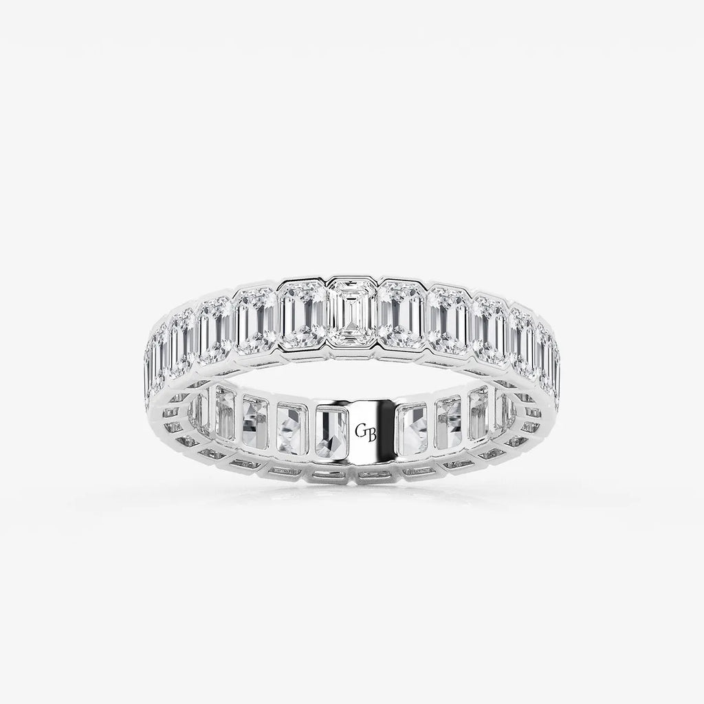 GWA038 - product video for 3 ctw Emerald Lab Grown Diamond Half Bezel Eternity Band - 4.2mm Width