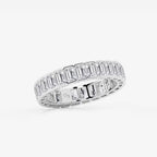 GWA038 - Additional Image 1 for  3 ctw Emerald Lab Grown Diamond Half Bezel Eternity Band - 4.2mm Width
