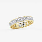 GWA038 - Additional Image 1 for  3 ctw Emerald Lab Grown Diamond Half Bezel Eternity Band - 4.2mm Width