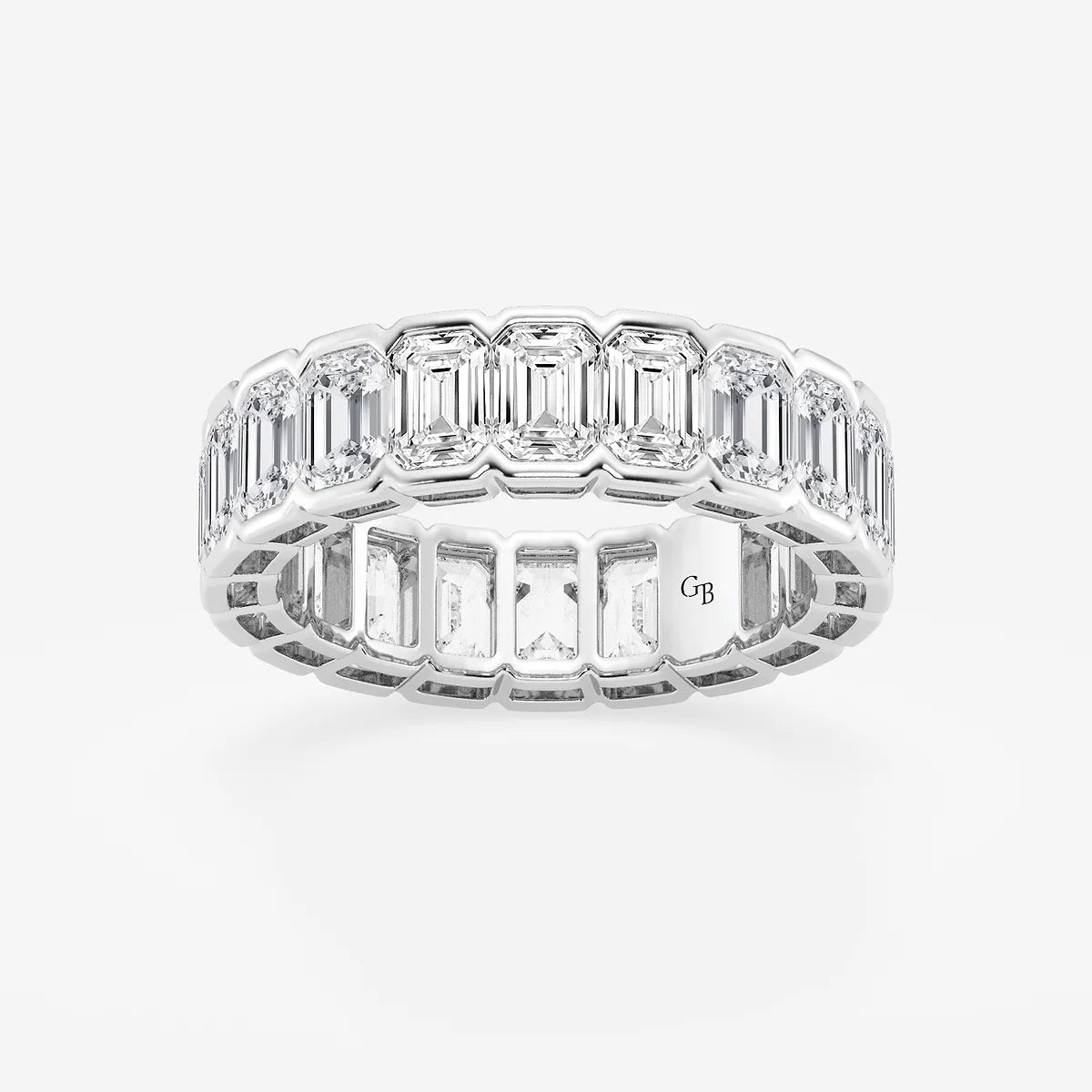 GWA038 - product video for 4 ctw Emerald Lab Grown Diamond Half Bezel Eternity Band - 4.9mm Width