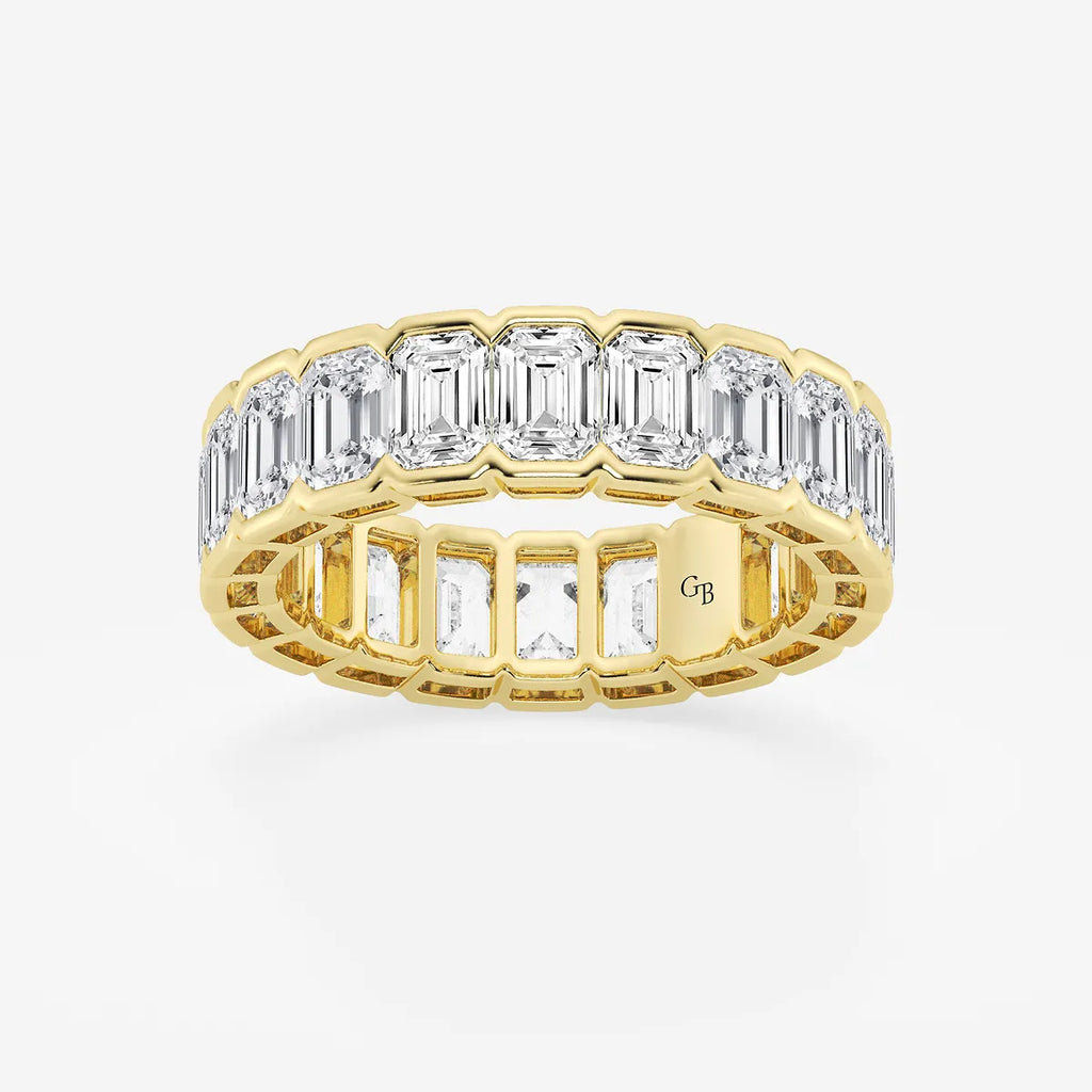 GWA038 - product video for 4 ctw Emerald Lab Grown Diamond Half Bezel Eternity Band - 4.9mm Width
