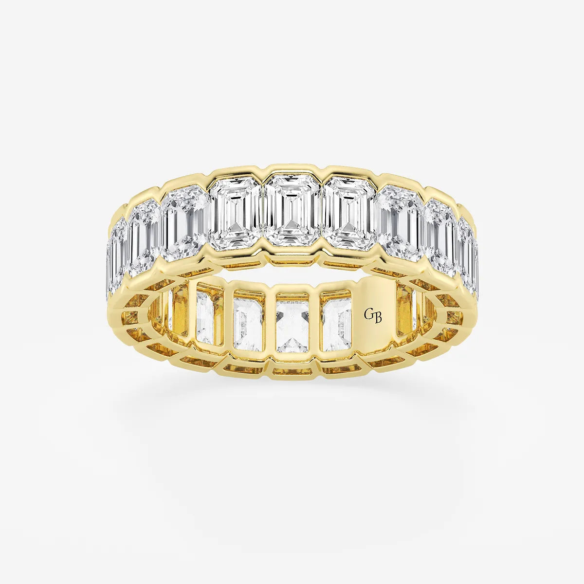 GWA038 - product video for 4 ctw Emerald Lab Grown Diamond Half Bezel Eternity Band - 4.9mm Width