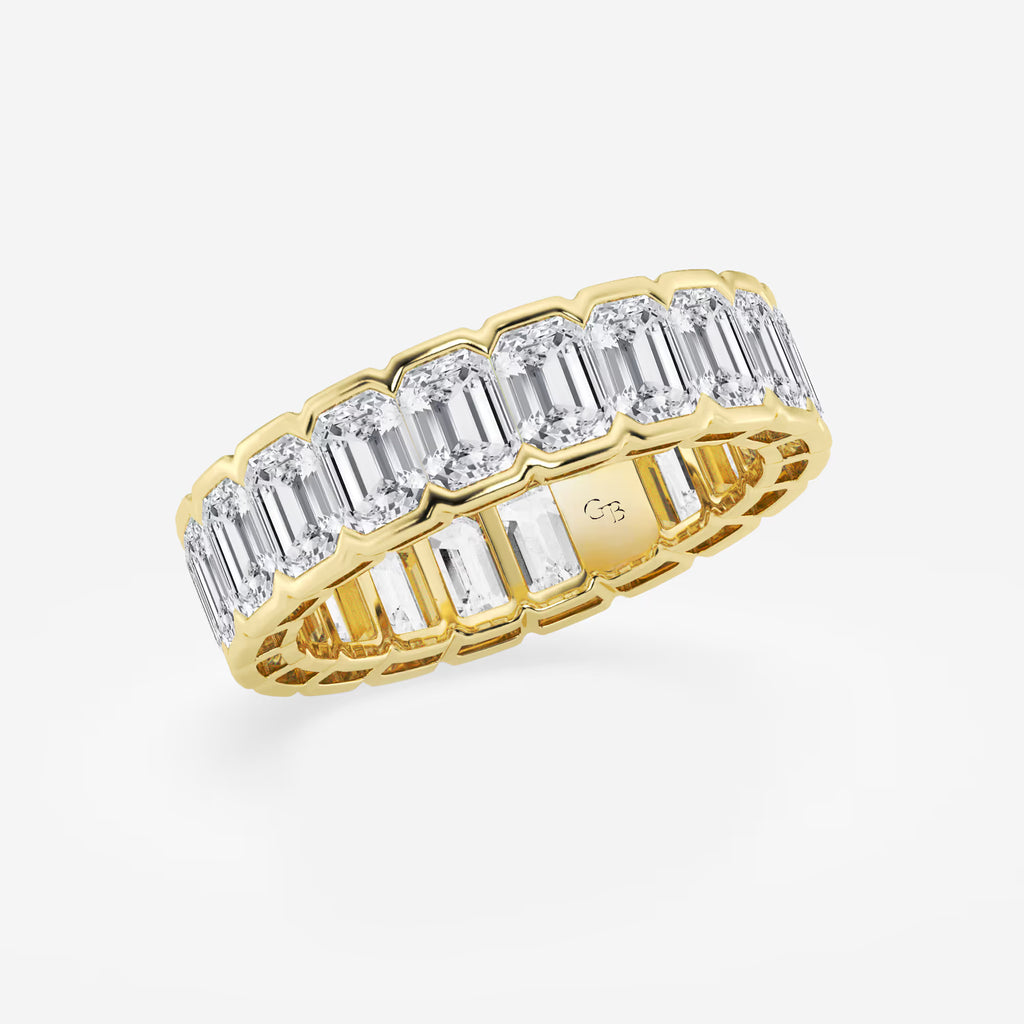GWA038 - Additional Image 1 for  4 ctw Emerald Lab Grown Diamond Half Bezel Eternity Band - 4.9mm Width