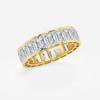 GWA038 - Additional Image 1 for  4 ctw Emerald Lab Grown Diamond Half Bezel Eternity Band - 4.9mm Width