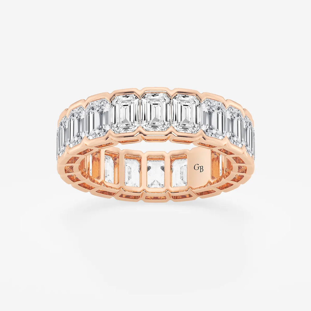 GWA038 - product video for 4 ctw Emerald Lab Grown Diamond Half Bezel Eternity Band - 4.9mm Width
