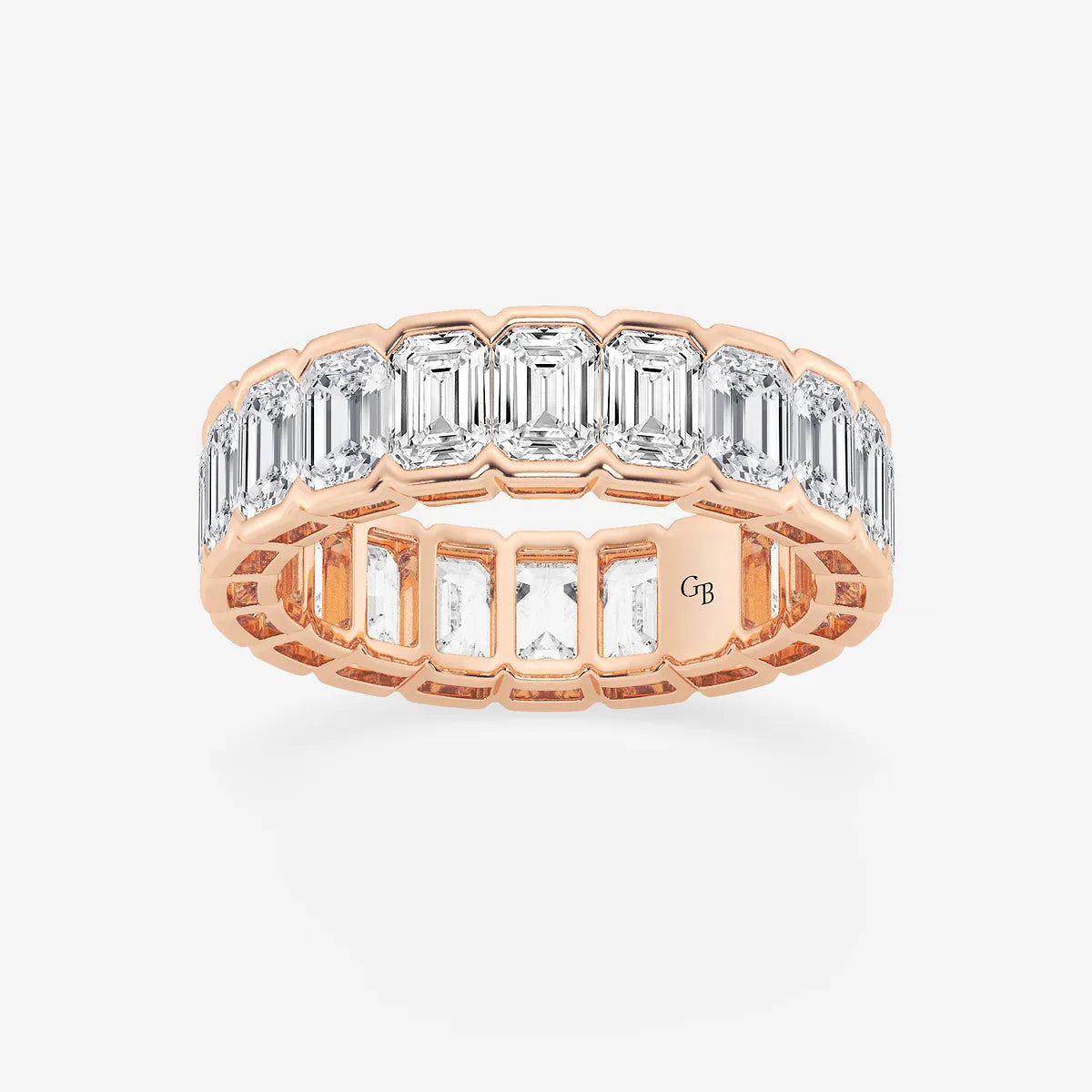GWA038 - product video for 4 ctw Emerald Lab Grown Diamond Half Bezel Eternity Band - 4.9mm Width
