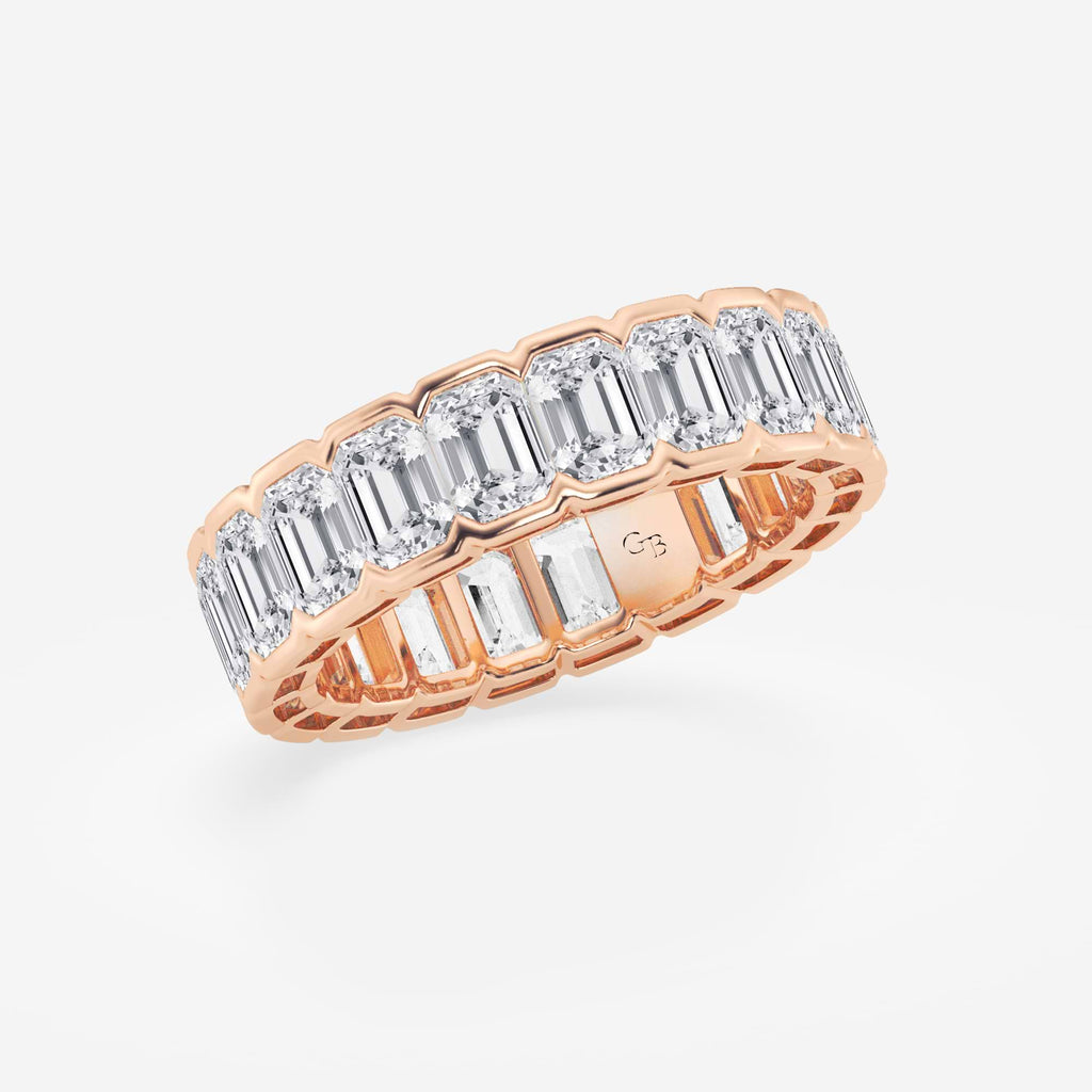 GWA038 - Additional Image 1 for  4 ctw Emerald Lab Grown Diamond Half Bezel Eternity Band - 4.9mm Width