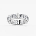 GWA038 - 5 ctw Emerald Lab Grown Diamond Half Bezel Eternity Band - 5.2mm Width