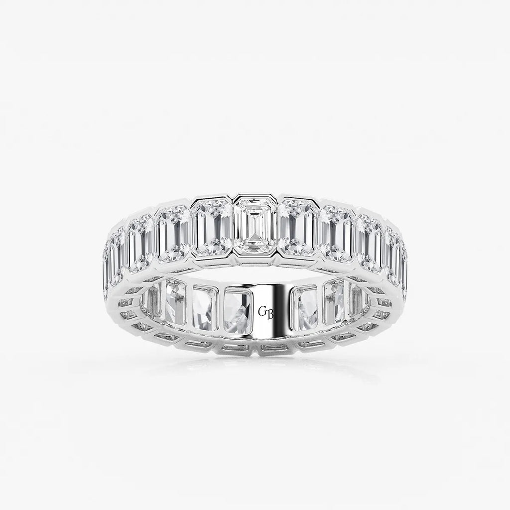 GWA038 - product video for 5 ctw Emerald Lab Grown Diamond Half Bezel Eternity Band - 5.2mm Width