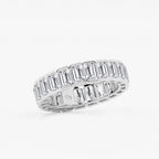GWA038 - Additional Image 1 for  5 ctw Emerald Lab Grown Diamond Half Bezel Eternity Band - 5.2mm Width