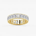GWA038 - 5 ctw Emerald Lab Grown Diamond Half Bezel Eternity Band - 5.2mm Width