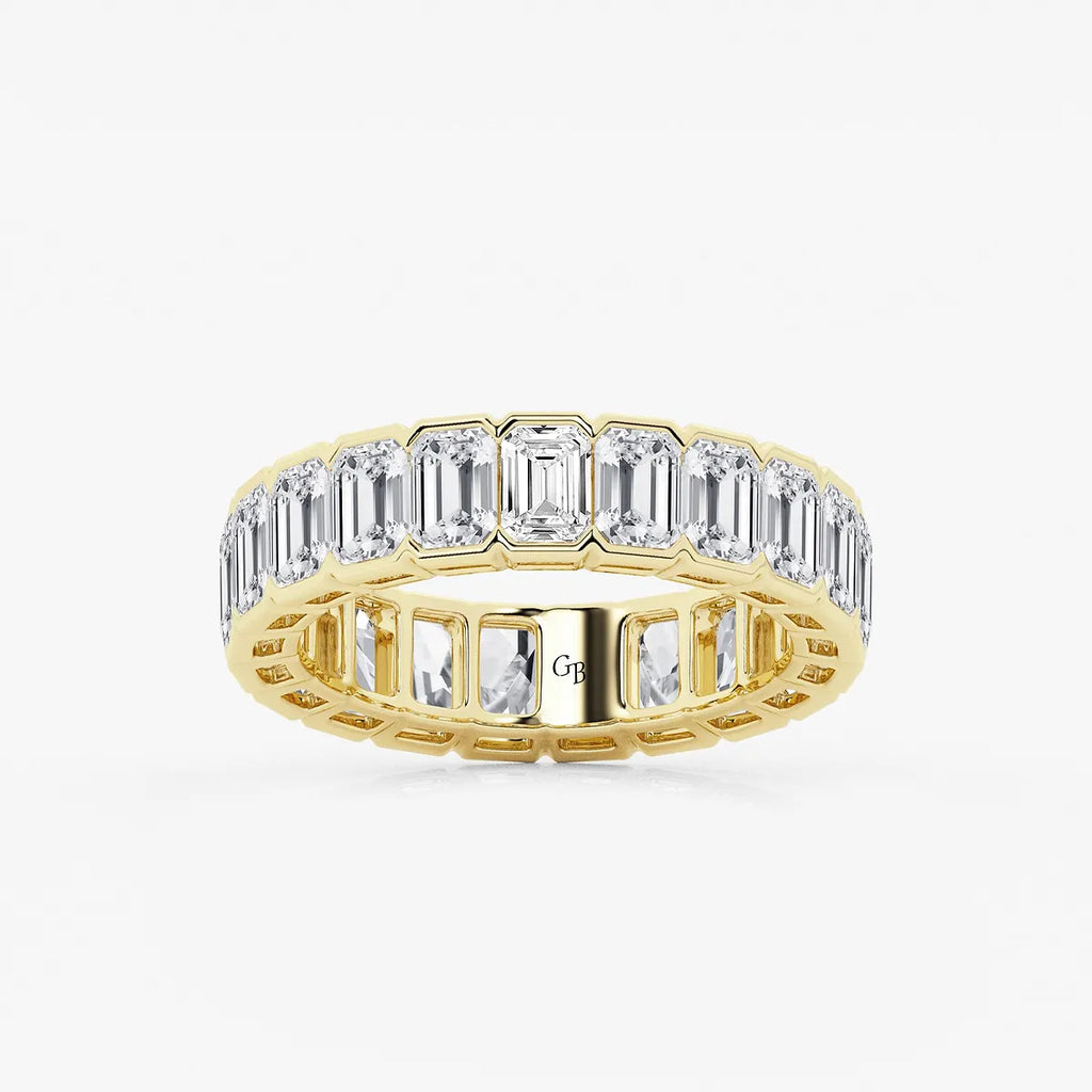 GWA038 - product video for 5 ctw Emerald Lab Grown Diamond Half Bezel Eternity Band - 5.2mm Width