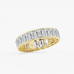 GWA038 - Additional Image 1 for  5 ctw Emerald Lab Grown Diamond Half Bezel Eternity Band - 5.2mm Width