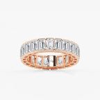 GWA038 - 5 ctw Emerald Lab Grown Diamond Half Bezel Eternity Band - 5.2mm Width