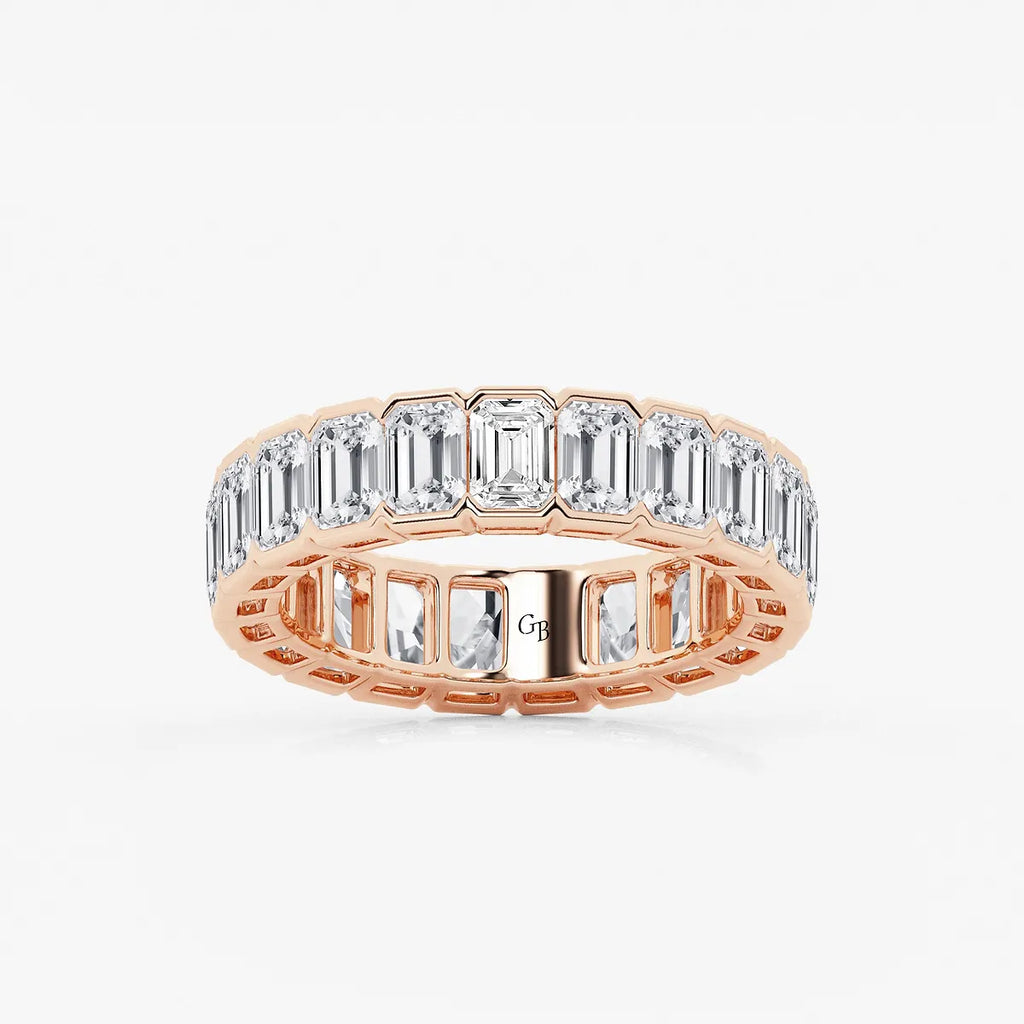 GWA038 - product video for 5 ctw Emerald Lab Grown Diamond Half Bezel Eternity Band - 5.2mm Width