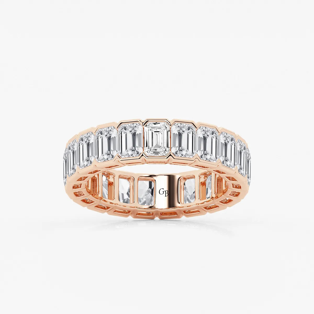 GWA038 - product video for 5 ctw Emerald Lab Grown Diamond Half Bezel Eternity Band - 5.2mm Width
