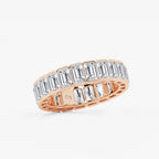 GWA038 - Additional Image 1 for  5 ctw Emerald Lab Grown Diamond Half Bezel Eternity Band - 5.2mm Width