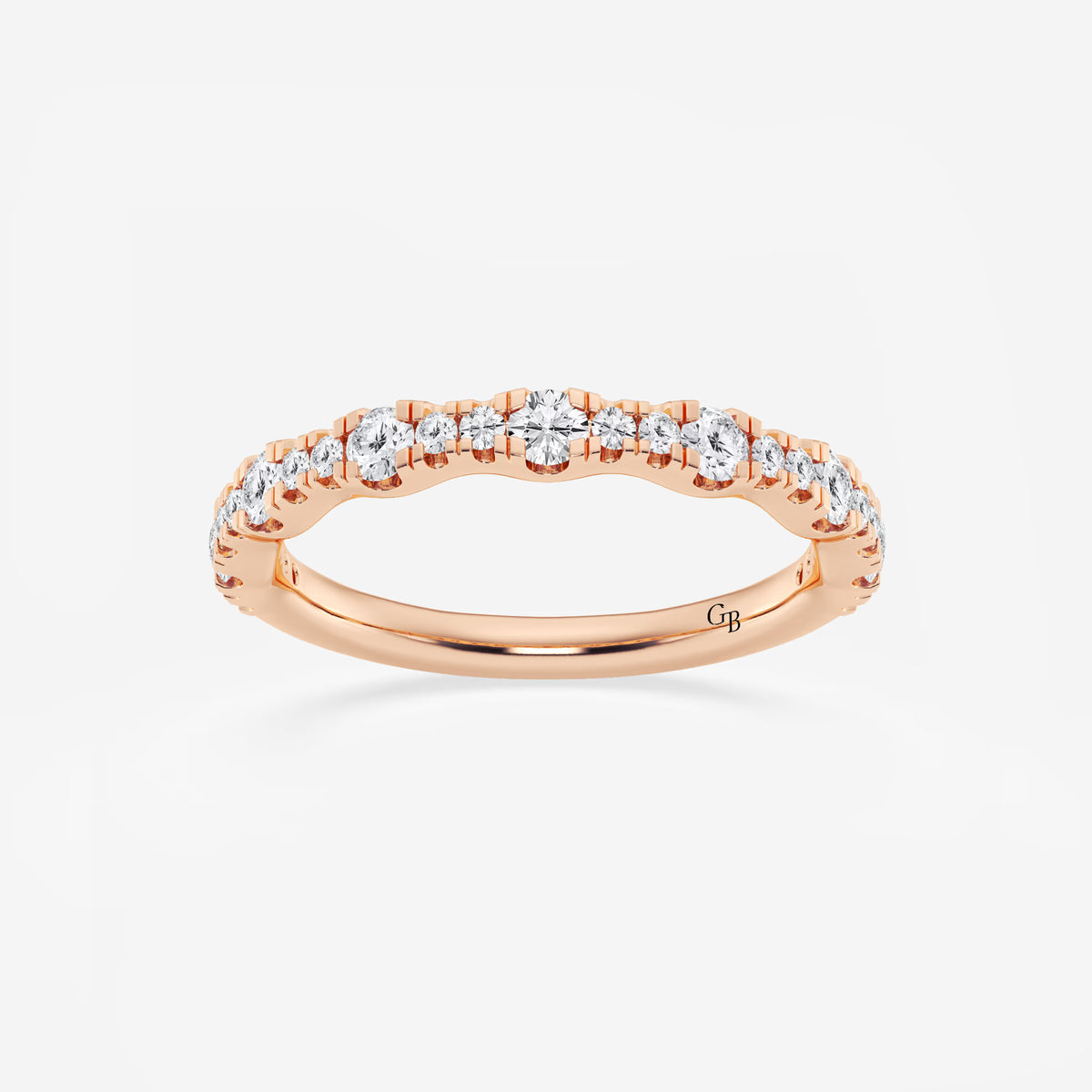 GWA040 - 1/2 ctw Round Lab Grown Diamond Prong Set Wedding Band