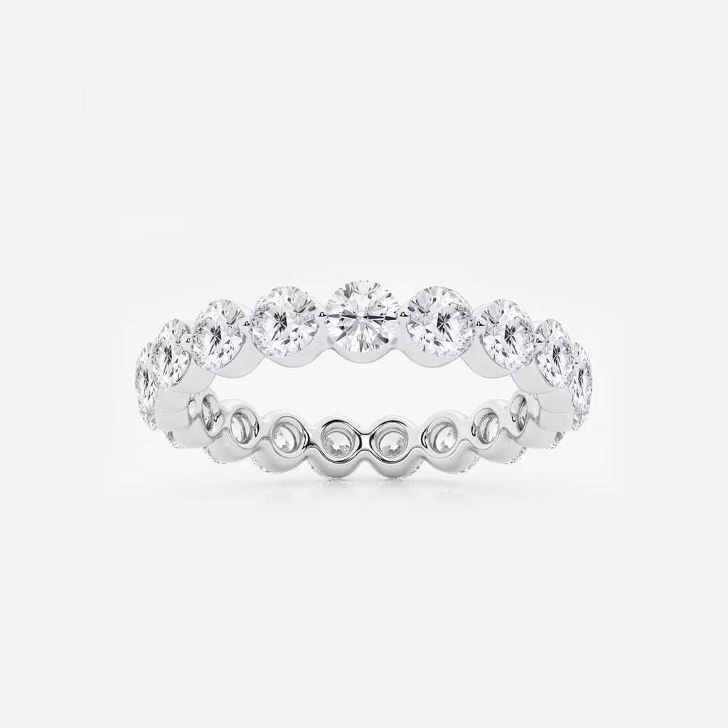 GWA041 - 2 ctw Floating Round Lab Grown Diamond Eternity Band - 3mm Width