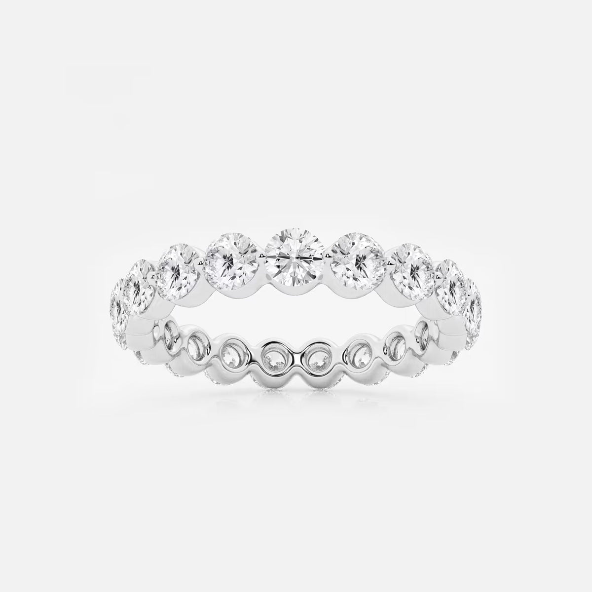 GWA041 - 2 ctw Floating Round Lab Grown Diamond Eternity Band - 3mm Width