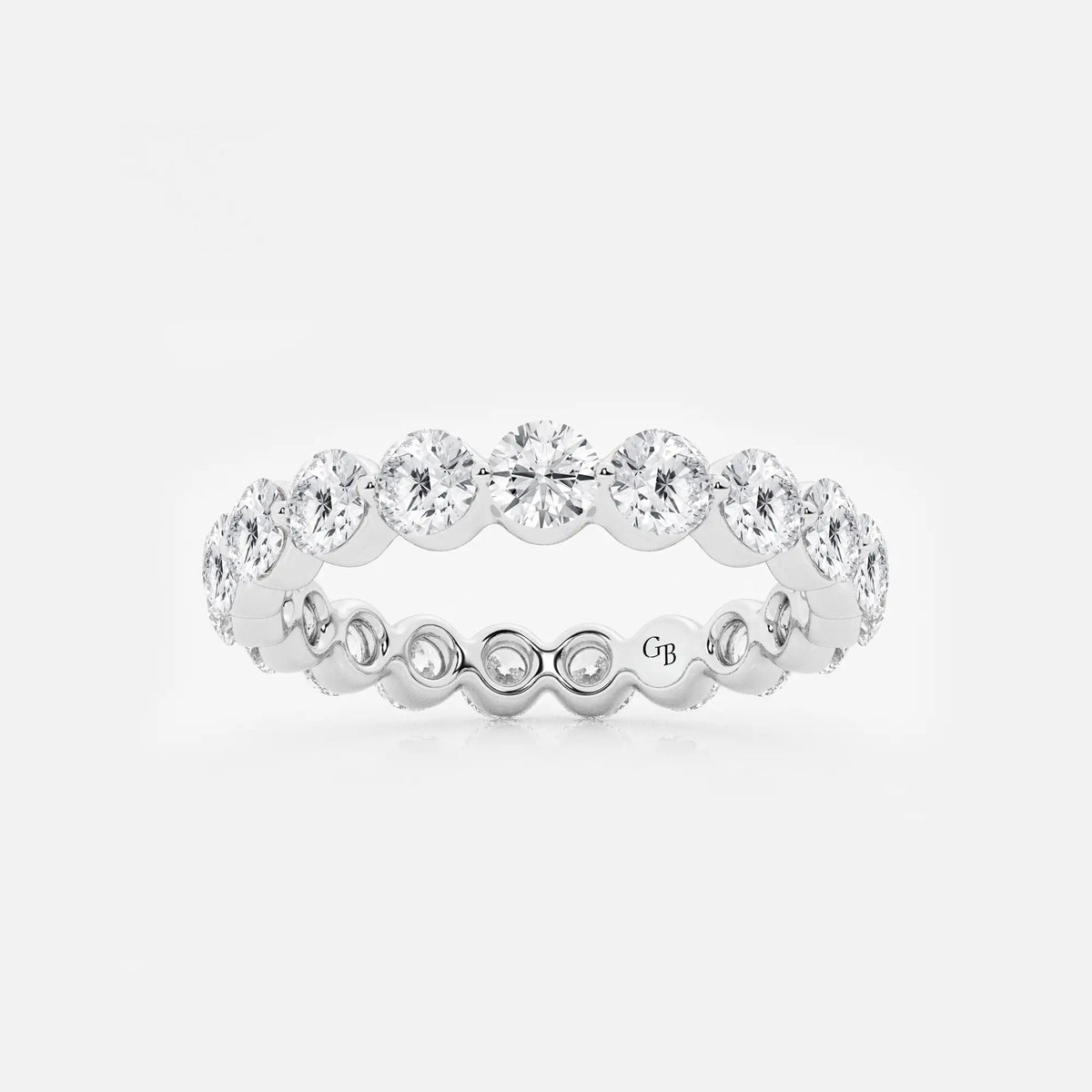 GWA041 - 2 ctw Floating Round Lab Grown Diamond Eternity Band - 3mm Width