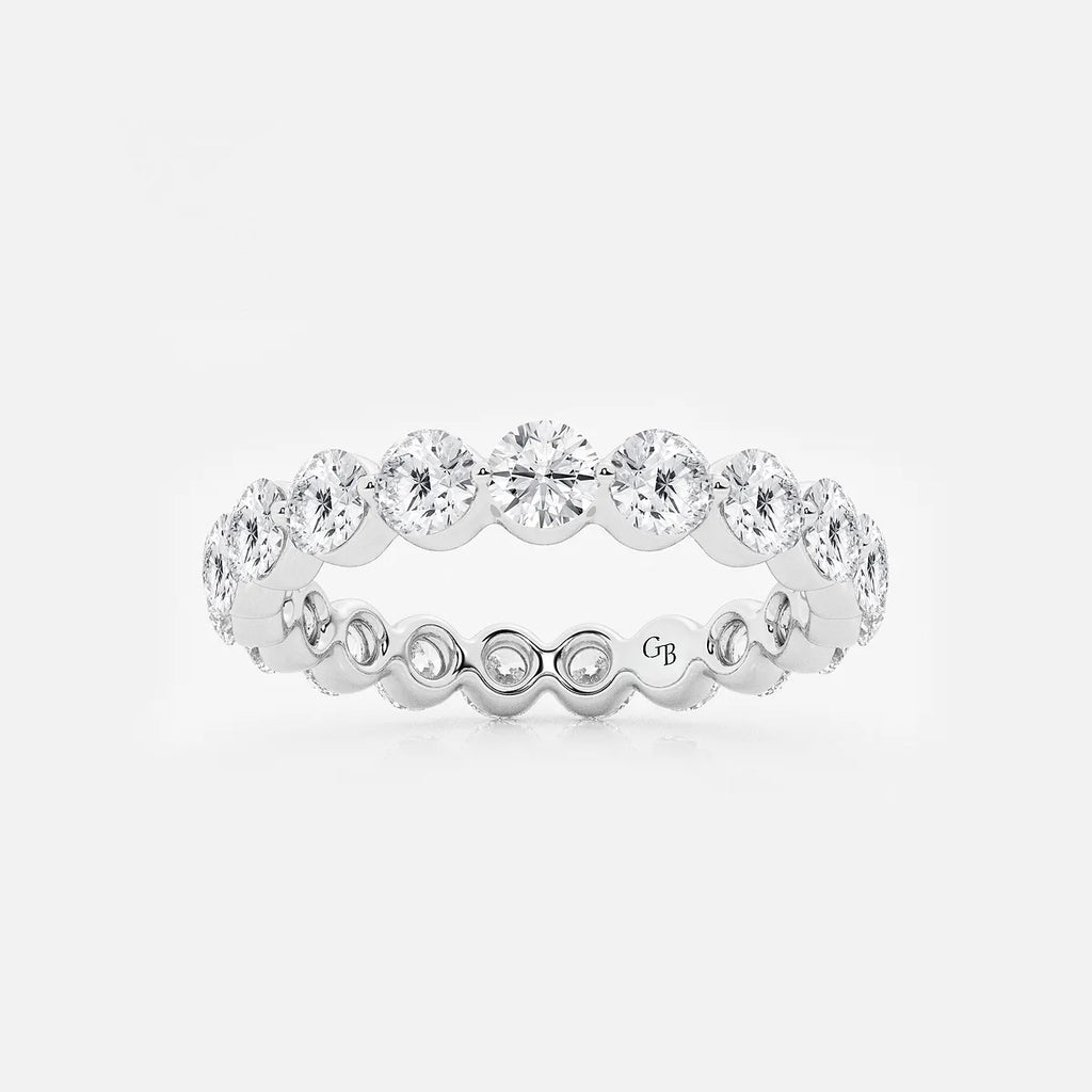 GWA041 - product video for 2 ctw Floating Round Lab Grown Diamond Eternity Band - 3mm Width