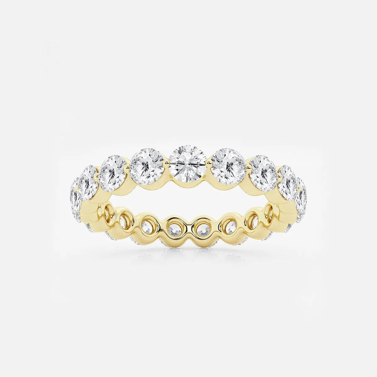 GWA041 - product video for 2 ctw Floating Round Lab Grown Diamond Eternity Band - 3mm Width