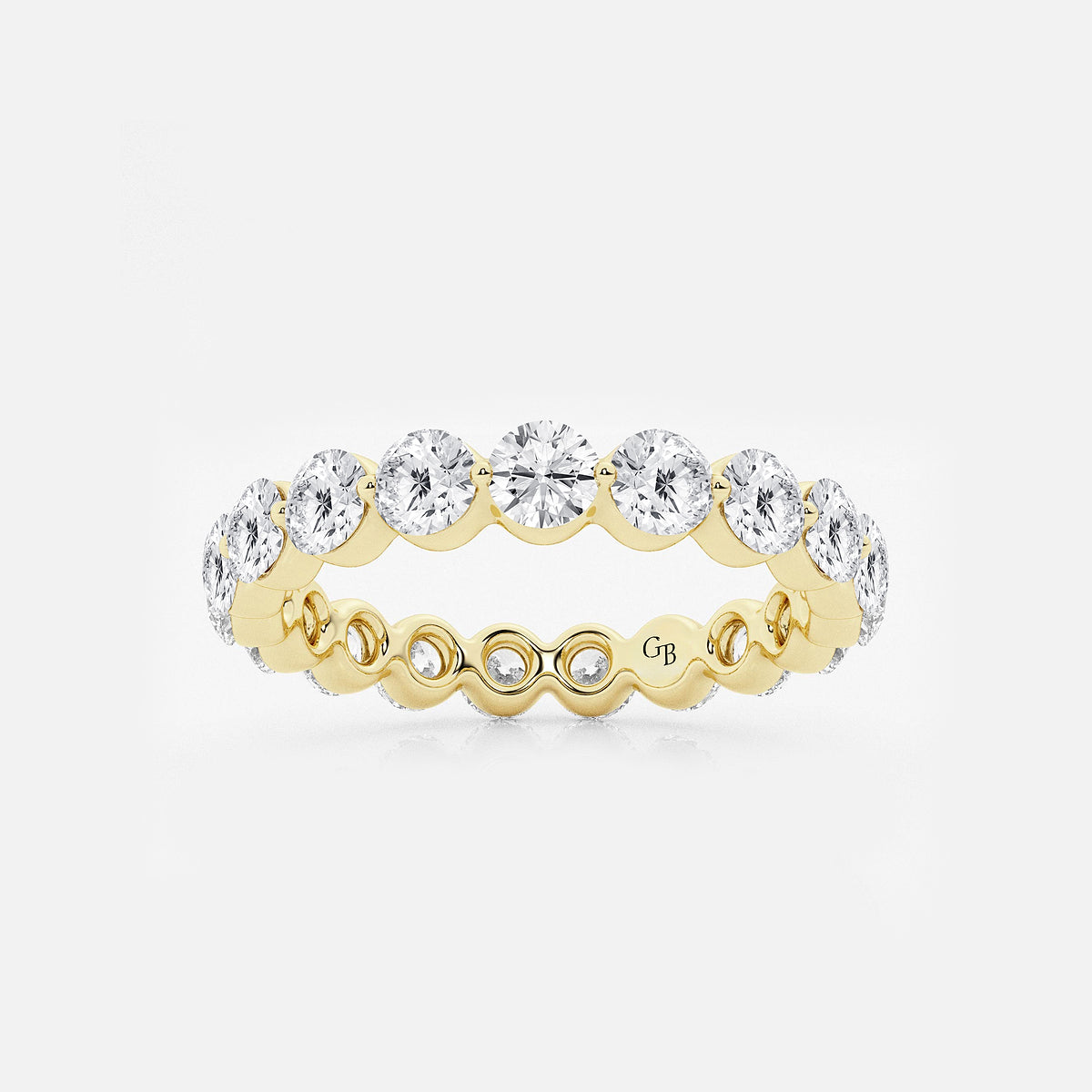 GWA041 - product video for 2 ctw Floating Round Lab Grown Diamond Eternity Band - 3mm Width