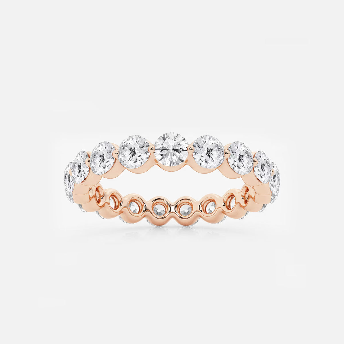 GWA041 - 2 ctw Floating Round Lab Grown Diamond Eternity Band - 3mm Width